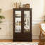 Vitrine lumineuse en verre avec tablettes réglables-282587826
