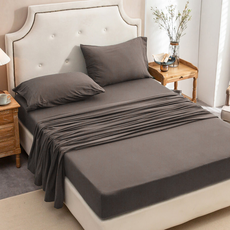 100% coton t-shirt ultra doux, confortable et respirant pour matelas jusqu'à 20 po de poche extra profonde, Brun