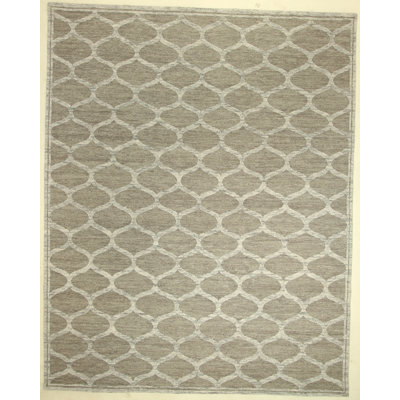 Tapis gris tissé à plat à la main à motif géométrique 8 pi 2 po 10 pi 3 po Zilla