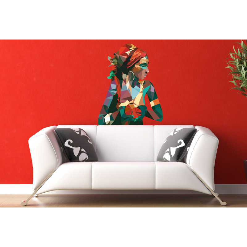 Décalcomanie murale polygonale, H 50 po x l 46 po