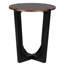 Table d'appoint en brun et noir, surface ronde de 22,20 po, hauteur de 26,2 po, pour les livres et les décorations, pour une utilisation intérieure et extérieure, travail d'assemblage sans effort, table en bois noir, partie de table, hauteur, idéal