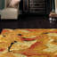 Wool Floral Area Rug in Gold/Rust