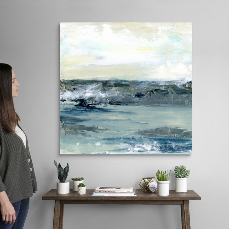 Reproduction d’art sur toile, "Coastal blues I" par Lila Bramma, Toile tendue, H 36 po x l 36 po x P 1,25 po