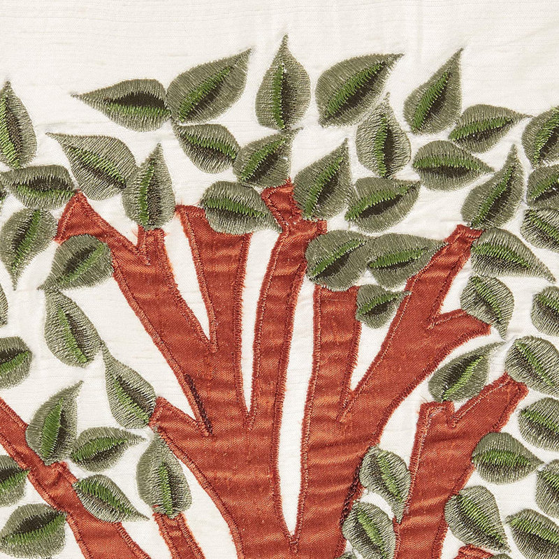 Ivory Silk Embroidered Tree of Life Table Runner