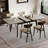Sintered Stone Solid Wood Ash gray and brown Dining Table-76146415