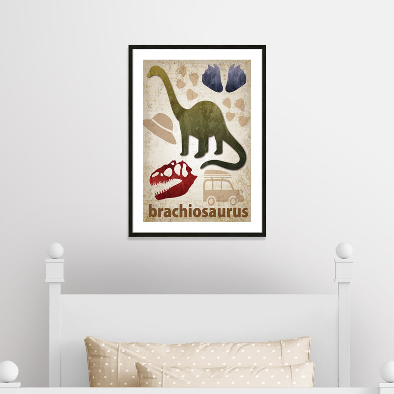 Adhésif décoratif dinosaures-03 ', H 35,5 po x l 25,5 po x P 1,1875 po, Encadré de boîte à grain de bois noir
