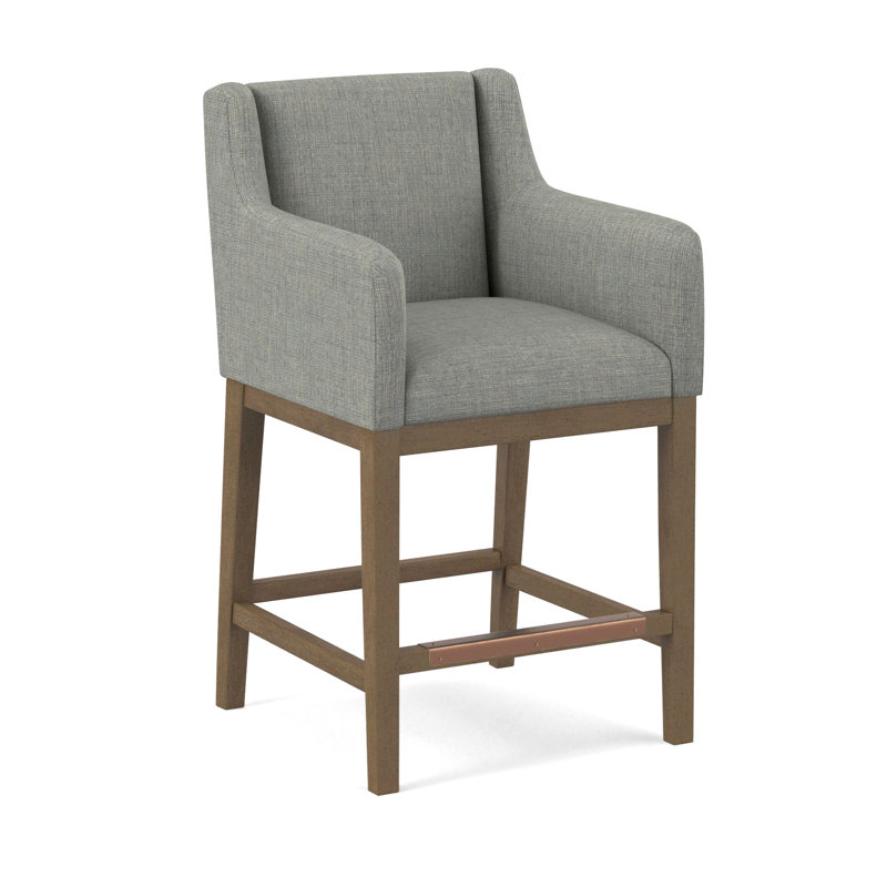 Upholstered Stool, 61630-74, Weathered Gray