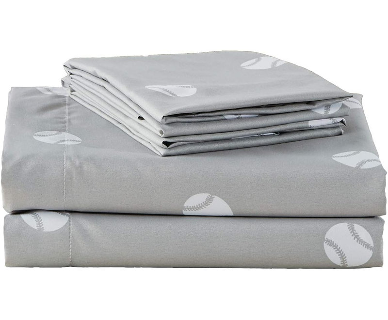 Baseball Sports Microfiber Sheet Set, Twin XL Sheet Set with 1 Pillowcase