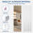 Door Mirror Full Length, 47"x 15.8" Full Body Over The Door Hanging Wall Mounted Mirror for Bedroom, Living Room, Cloakroom, Square White-1492095948-1492095954