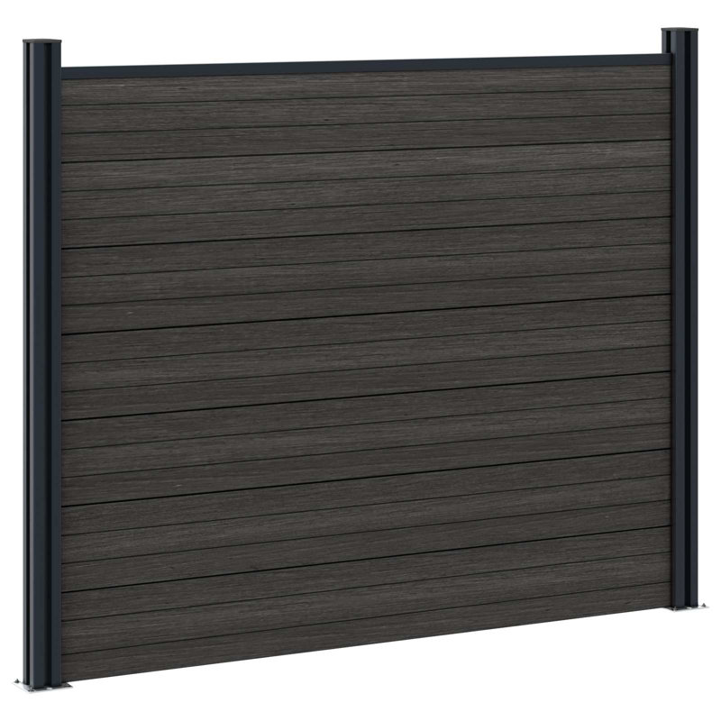 Fencing Kits Fencing with 1 Panel(s) Included, 146cm H x 180cm W, Black, 2