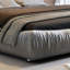 Lit plateforme de luxe avec dossier surdimensionné rembourré, lit plateforme tapissier, lit unique-2032811089-2032811090