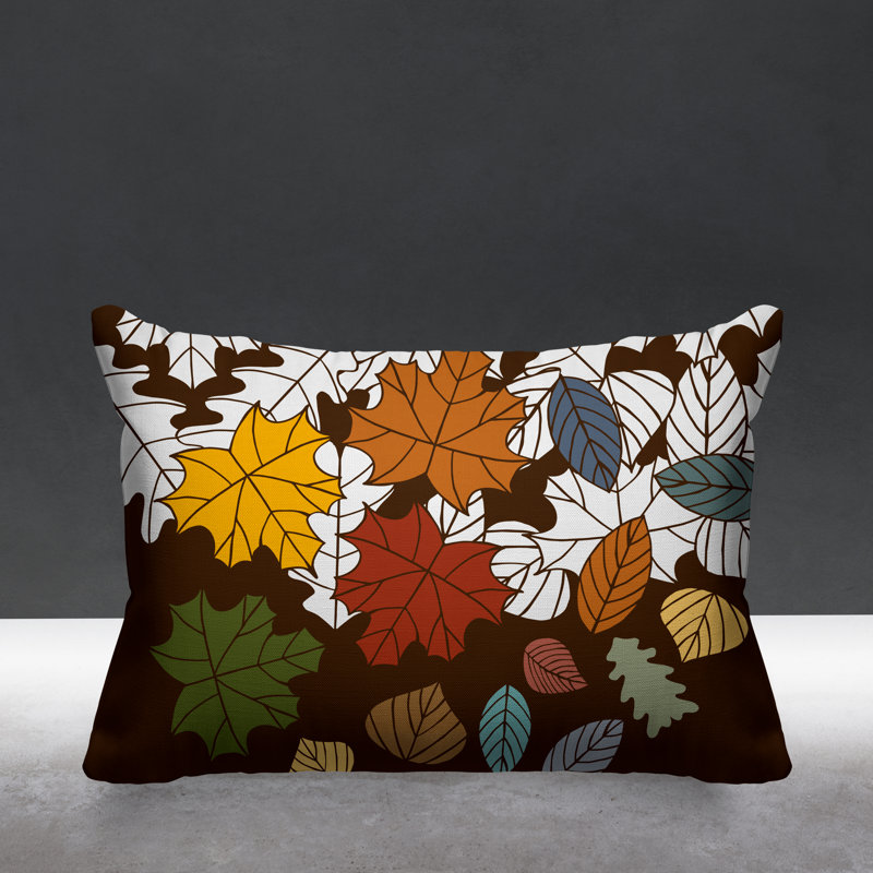 Coussin intérieur / extérieur Collin Maple Leaf, Terre cuite, 14 po x 20 po, Rectangle