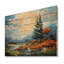 «The Swaying Cypress Pointillism VII - Vangogh Landscape», art mural sur bois de pin naturel-1163803847