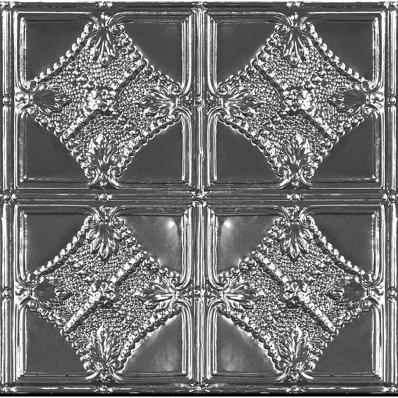 Carreau de plafond en étain argenté 1,98 pi x 1,98 pi