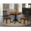 L'ensemble 3 pièces de table et chaises de cuisine comprend une table de salle à manger ronde avec piédestal et 2 chaises en bois massif, noir et cerisier