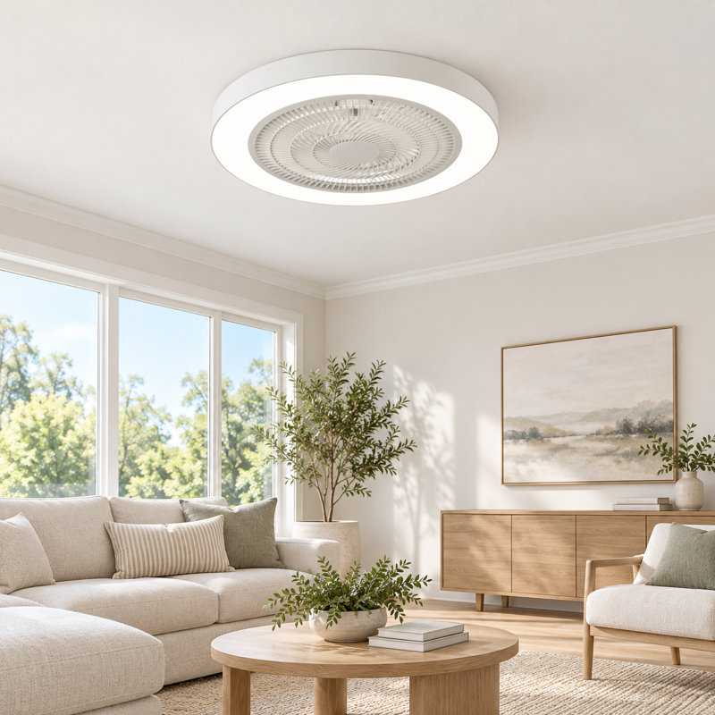 Ventilateur de plafond à cage à intensité variable 19,7 "avec lumières DEL et télécommande Jasmira