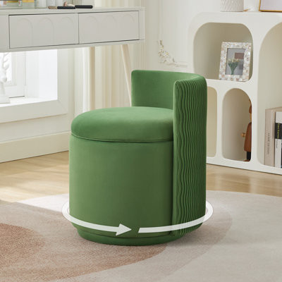 Fauteuil demi-tonneau pivotant rembourré avec rangement