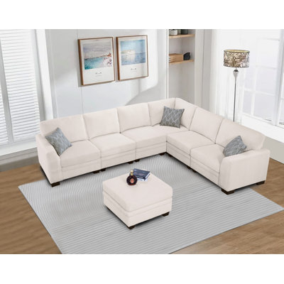 129.5 " Corduroy L-Shaped Sectional