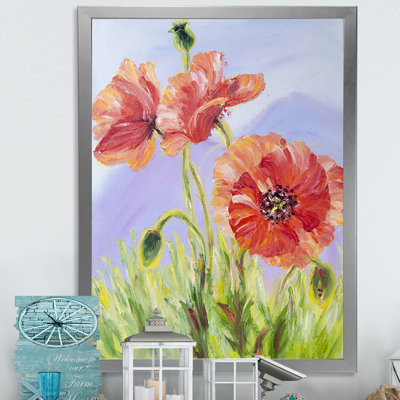 Blossoming Poppies In The Morning IV - peinture sur toile