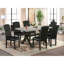 L'ensemble 5 pièces de table et chaises de cuisine comprend une table de salle à manger rectangulaire avec pieds en X et 4 chaises Parsons en similicuir noir, noir brossé-846442625-846442629-959455791