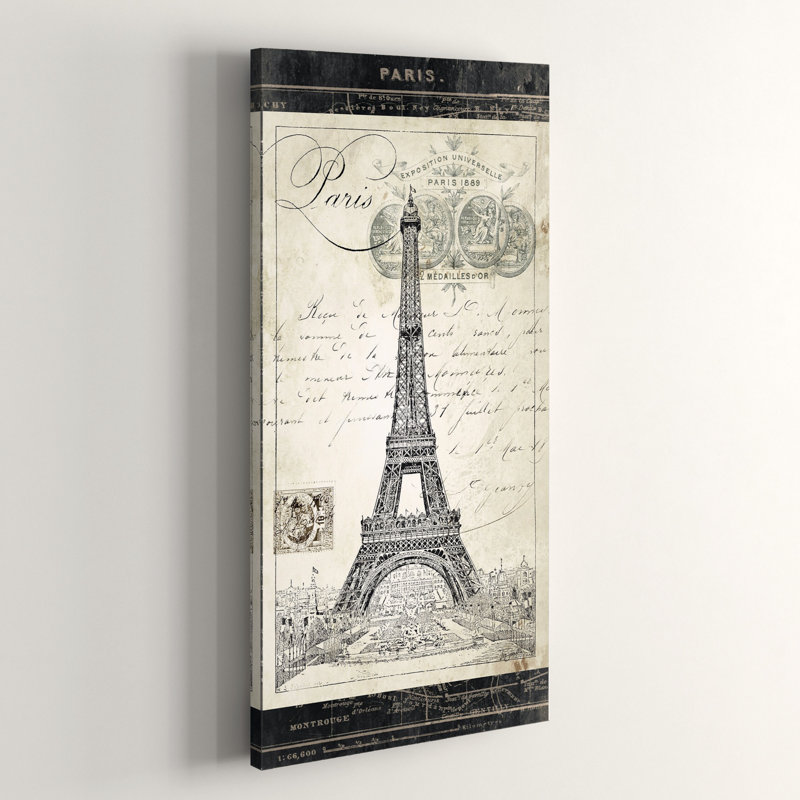 « paris exposition : tour eiffel », reproduction d’impression sur toile tendue, H 36 po x l 18 po