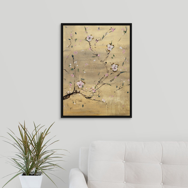 « fuji beauté ii », peinture sur toile, H 17,7 po x l 13,7 po x p 1,75 po, Cadre flottant noir