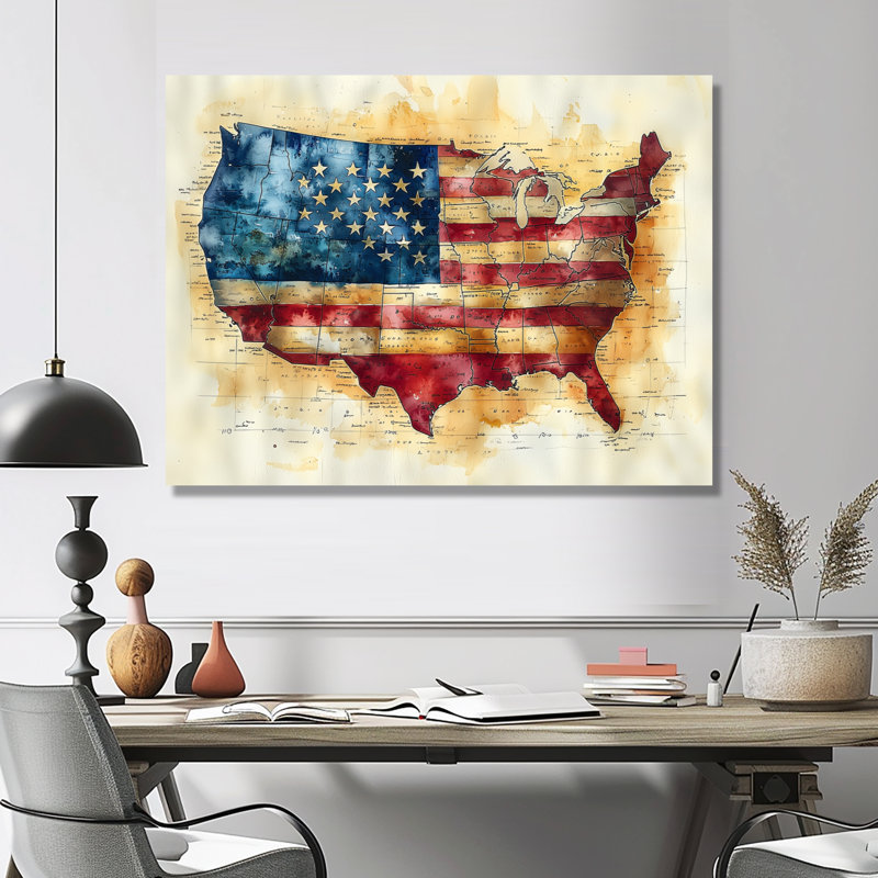 Monteleone - Map Wall Art, Toile tendue, H 16 po x l 32 po, Ne s’applique pas