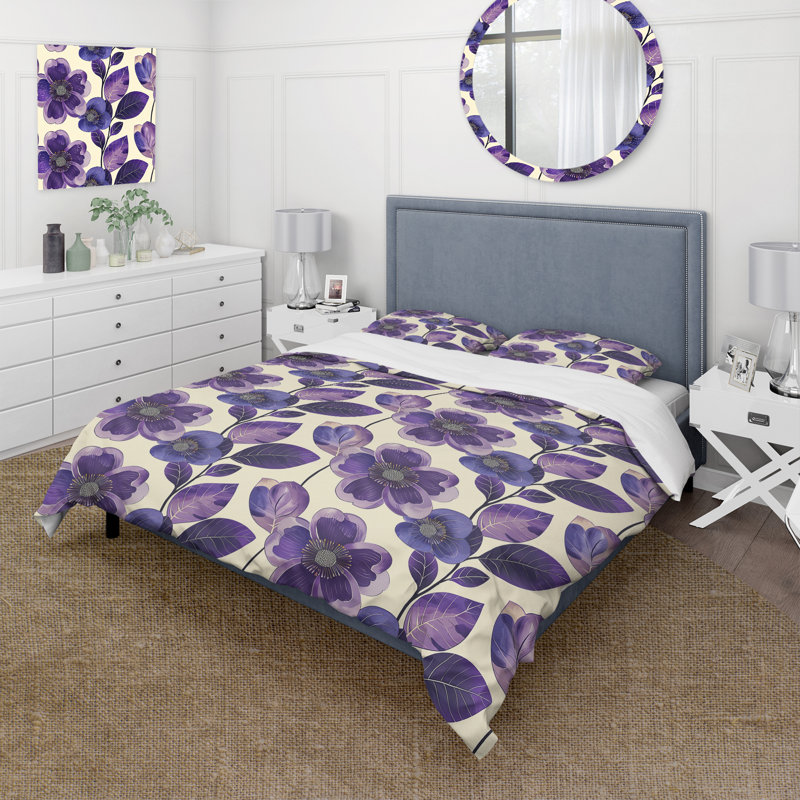 Ensemble de housse de couette Mid-Century, Housse de couette pour grand lit + 2 taies décora
