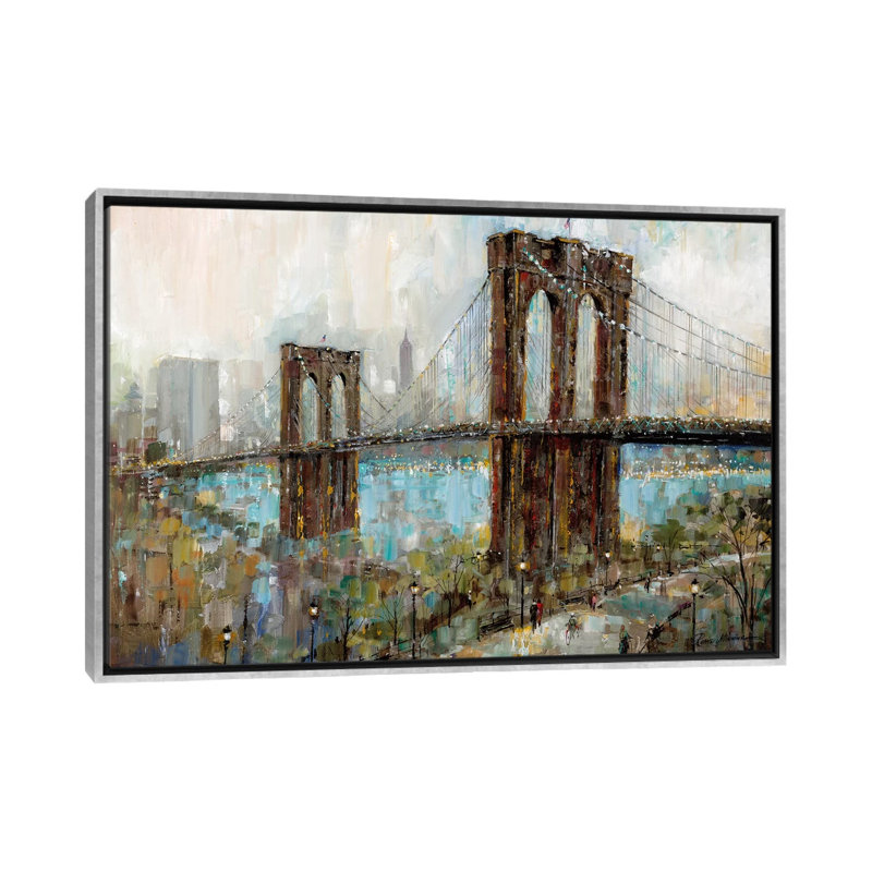 «View from the Promenade» par Ruane Manning - reproduction d'art, H 18 po x l 26 po x P 1,5 po, Toile avec cadre argenté