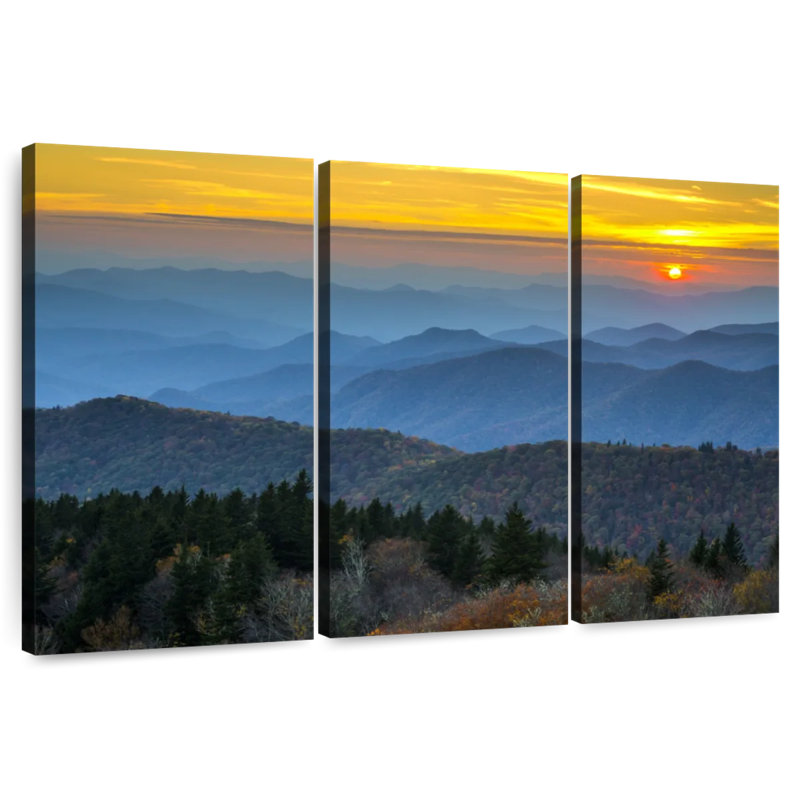 Crépuscule Alvord Blue Ridge Mountains, H 48 po x l 74 po