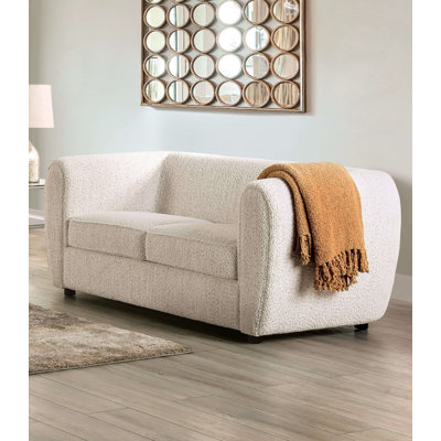 67.4" W Contemporary Loveseat, Off-White