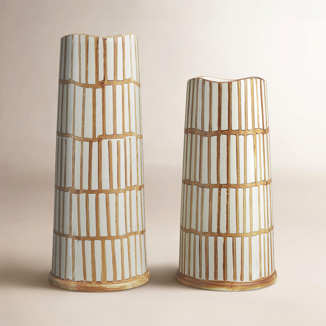Keld Handmade Ceramic / Porcelain Table Vase (Set of 2) Birch Lane™