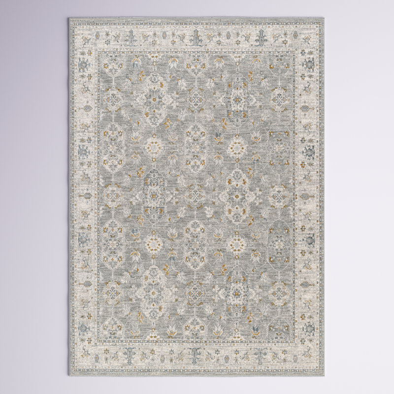Cremorne Traditional Gray Area Rug, Rectangle 10' x 14'