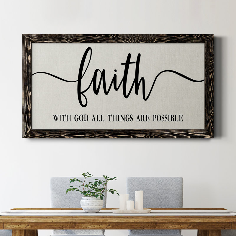 Faith All Things possible - cadre photo, art textuel sur toile, Noir