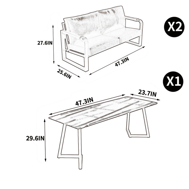 Ensemble de salle à manger Masaichi, H 29,6 po x L 23,7 po x l 47,3 po, Rouge, Rouge