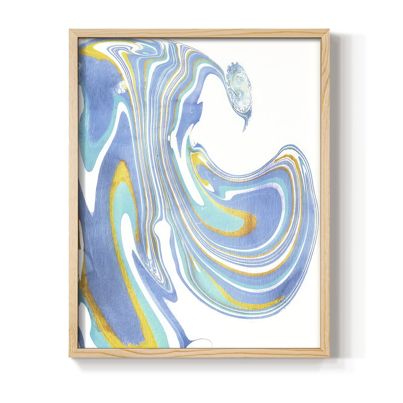 Galaxie V, reproduction encadrée en bois massif, Naturel, H 30 po x l 24 po