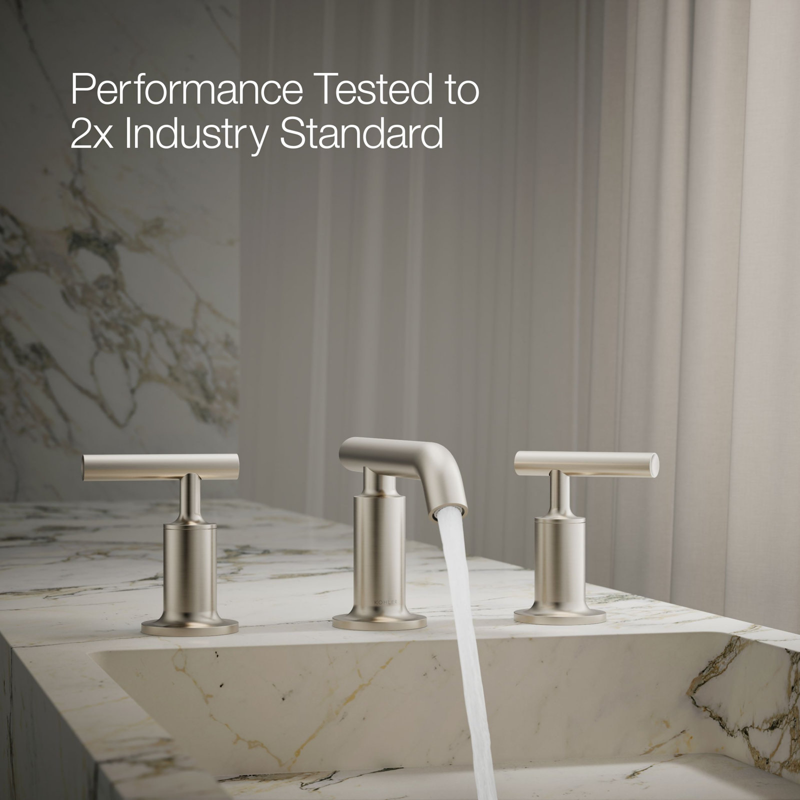Purist 3-Hole Widespread Faucet with Drain, Vibrant Brushed Nickel