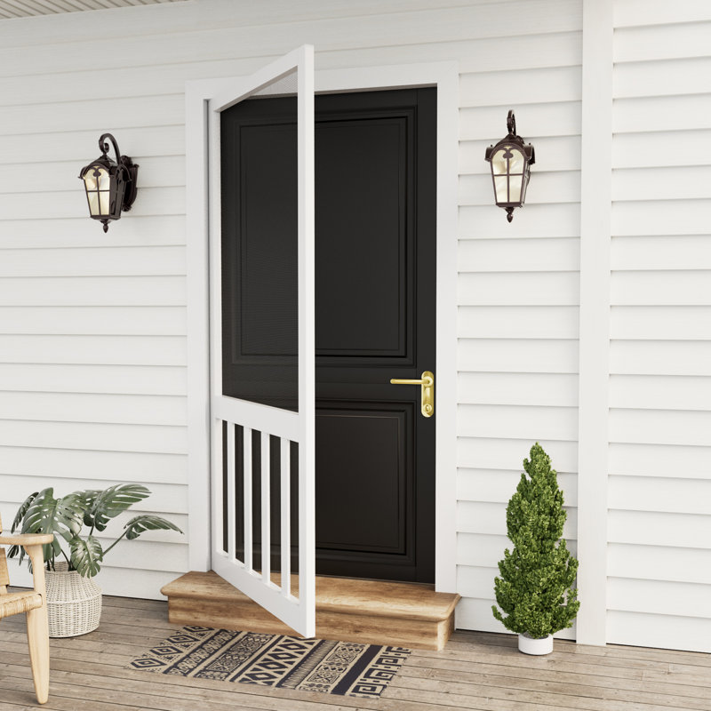 Screen  5 Bar 80-In Height White Primed Screen Door Slab Only, 80" H x 32" W