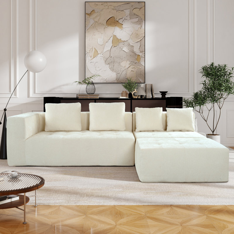 Ensemble de 3 canapés modulaires modernes et amovibles Modern Sofau, Beige
