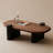 Modern Nut-Brown Solid Wood Oval Coffee Table