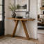 Console, table d'entrée étroite avec piètement en V, console rustique pour canapé-758592762-758592764-758592767