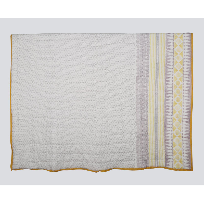 Cotton Geometric Shapes Quilt, King Quilt + 2 Shams