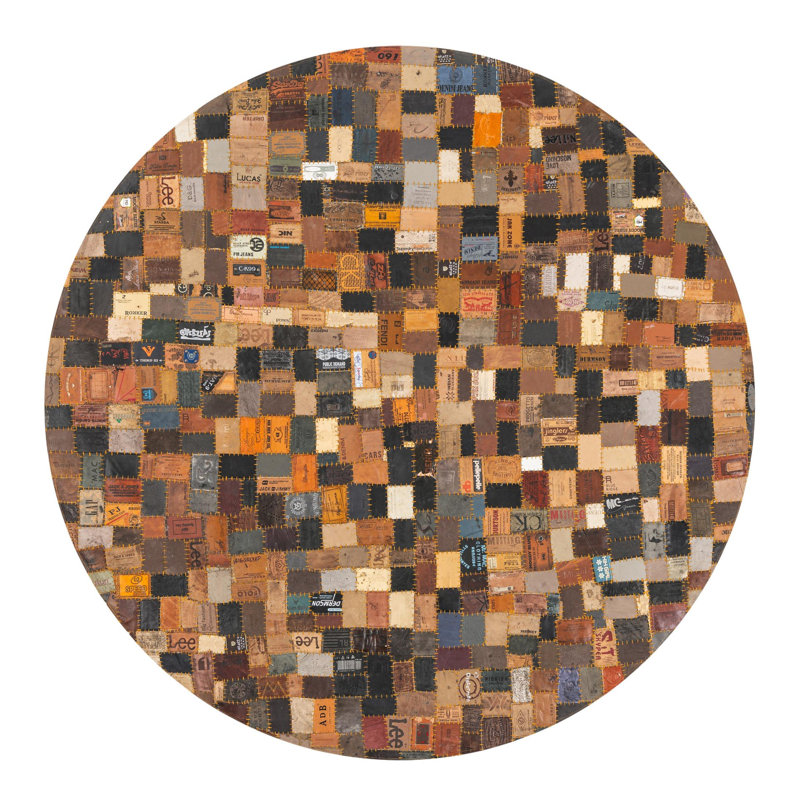 Tapis en cuir Gloria Jean, Rond 5 pi 1 po