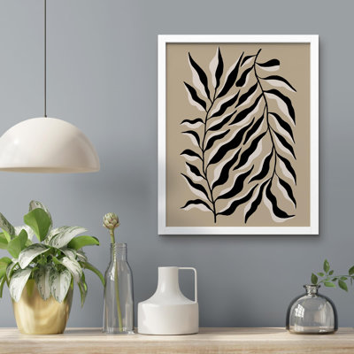 " Willow Leaf Line Art - Black And White Botanical "