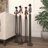 Polystone Tall Long Legged Jazz Band Musician Decorative Brown Sculpture with Black Base Stand Set-593679850-593679831