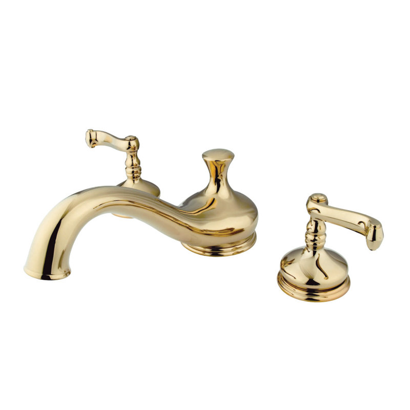 Robinet de baignoire romaine à 3 poignées et 3 poignées Kingston Brass, Laiton poli