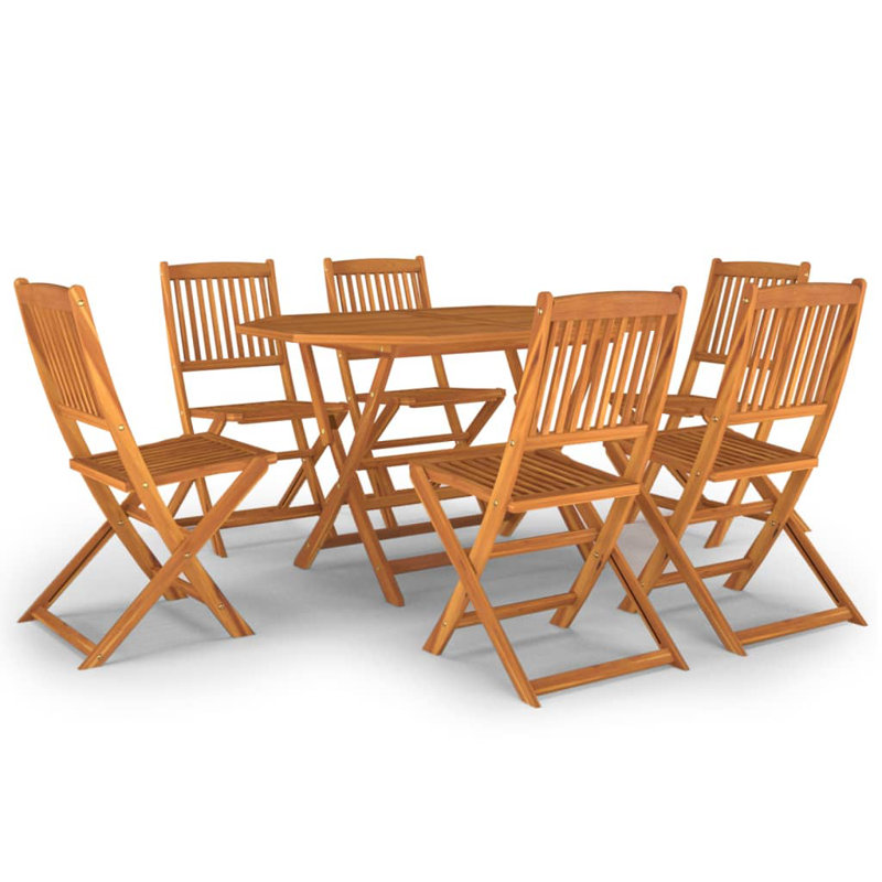 Jamayel 6 - Person Acacia Patio Dining Set with