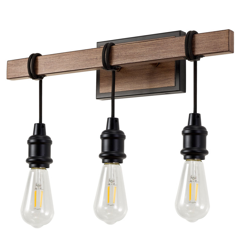 Bucharest Dimmable Faux Wood Vanity light, 3