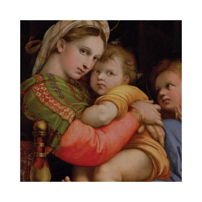 The Madonna of the Chair by Raphael - 1 Piece Wrapped Canvas Wall Art, 30.48 cm H x 30.48 cm W