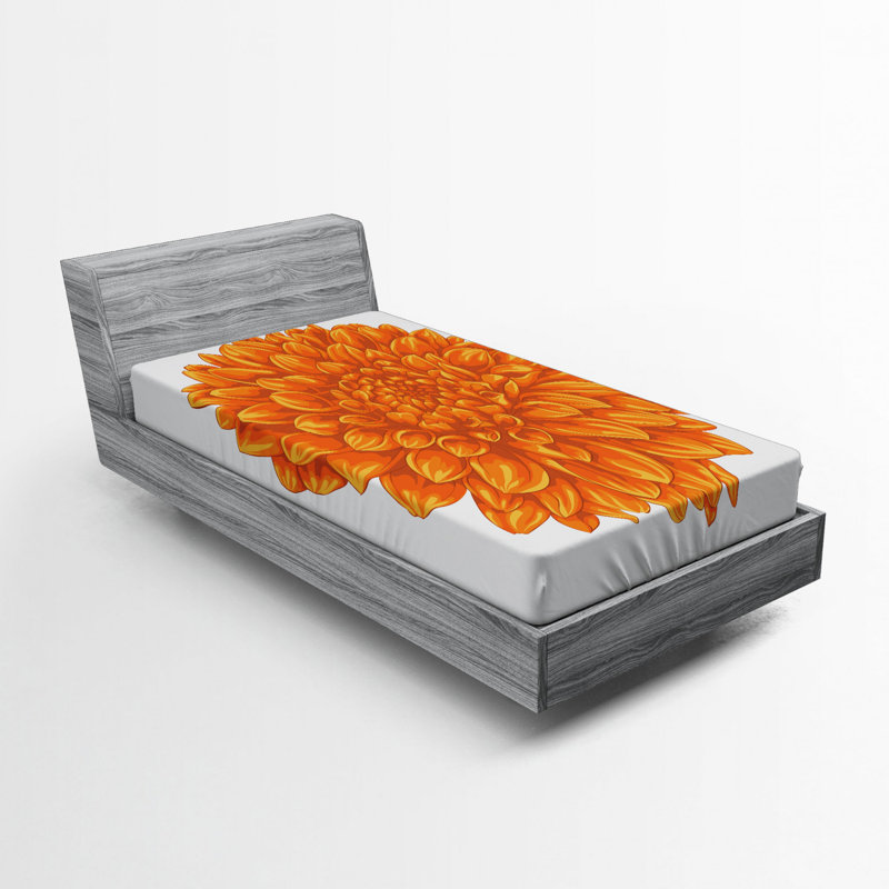 Microfiber Floral Fitted Sheet, Twin Fitted Sheet